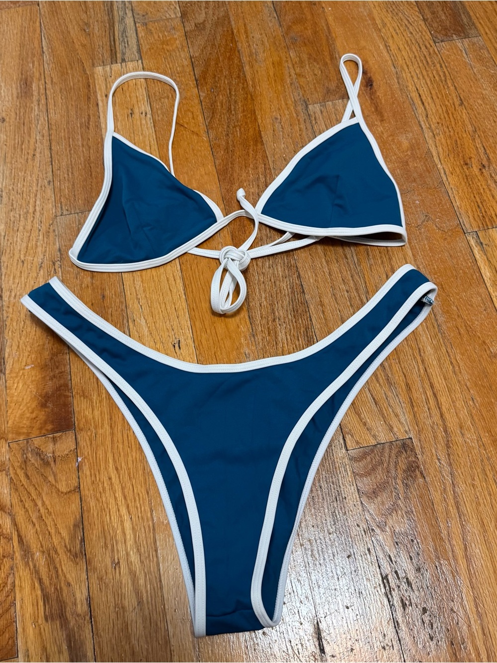 Classic Navy & White Trim Triangle Bikini